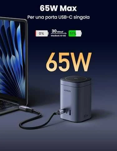 Ugreen X555 USB + 2x USB-C, 65W, GaN