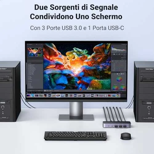 Ugreen CM664 HDMI switch 2in1 KVM switch - juodos spalvos
