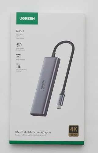 UGREEN CM511 5-in-1 adapteris šakotuvas USB-C – 3x USB3.0 HDMI TF/SD