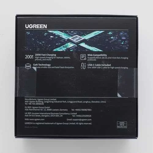 UGREEN 2USB-A+4USB-C 200W Desktop greitasis įkroviklis, pilkas