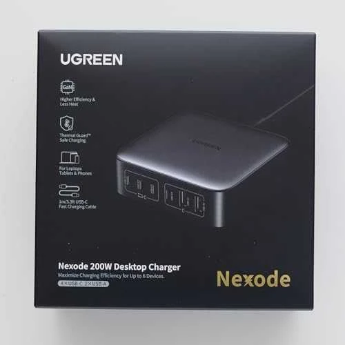 UGREEN 2USB-A+4USB-C 200W Desktop greitasis įkroviklis, pilkas