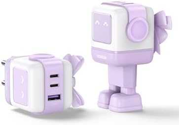 Įkroviklis Ugreen Nexode RG 65W GaN, 2 x USB-C + USB-A, violetinės spalvos