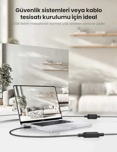UGREEN US121 USB 2.0 prailginimo laidas Active 5m - Juodas