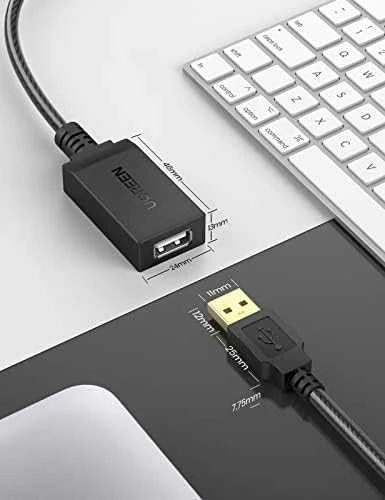 UGREEN US121 USB 2.0 prailginimo laidas Active 5m - Juodas