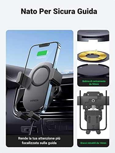 Automobilinis laikiklis-įkroviklis Ugreen CD256 15W juodas