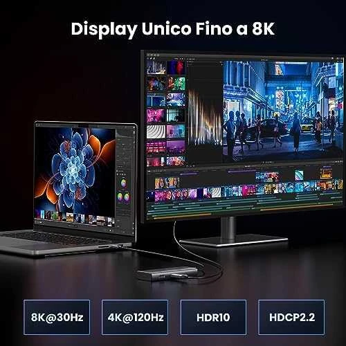 UGREEN Revodok stotelė: 8K vaizdo palaikymas