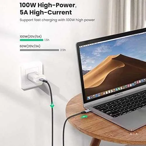 Kabelis UGREEN US355 USB-C į USB-C 3.1 Gen.2, PD, 5A, 100W, 4K, 10Gbps, 1m