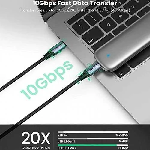 Kabelis UGREEN US355 USB-C į USB-C 3.1 Gen.2, PD, 5A, 100W, 4K, 10Gbps, 1m