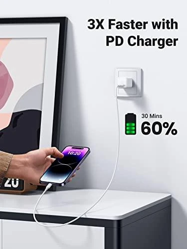 USB laidas Ugreen US171 MFi USB-C iki Lightning 3A 1.0m baltas