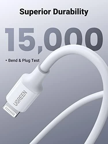 USB laidas Ugreen US171 MFi USB-C iki Lightning 3A 1.0m baltas