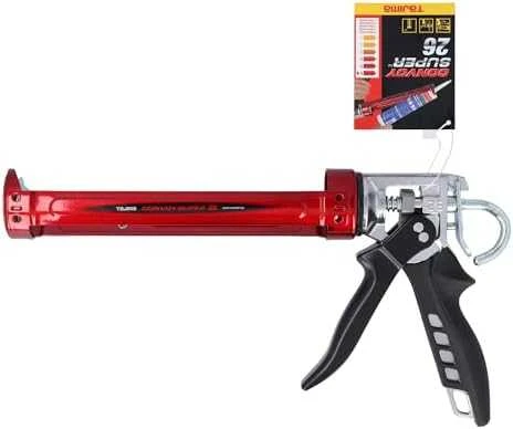 Tajima pistoletas silikonui Convoy Super 26 (raudonas, Super Heavy Duty klampesniam silikonui)