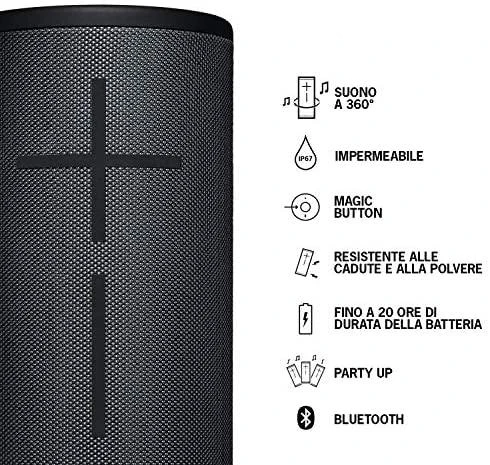 Bluetooth kolonėlė Logitech Ultimate Ears Megaboom 3, Juoda