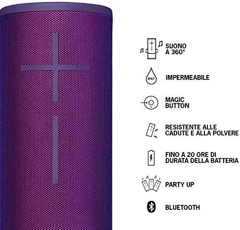 Bluetooth kolonėlė Logitech Ultimate Ears Megaboom 3, Violetinė
