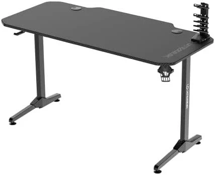 Žaidimų stalas Ultradesk Frag Gaming Desk, Juodas su juodu kilimėliu