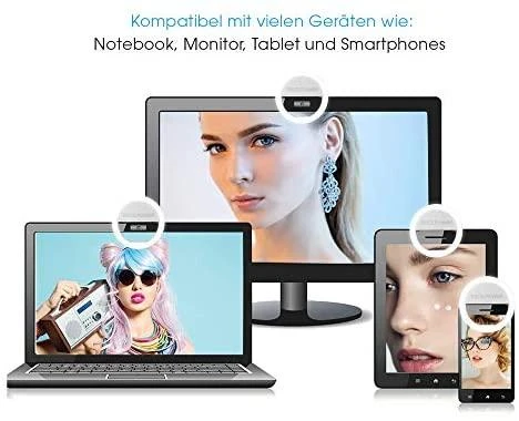 Dėklas Realpower Išmanusis telefono žiedo apšvietimas Eva Selfie Light