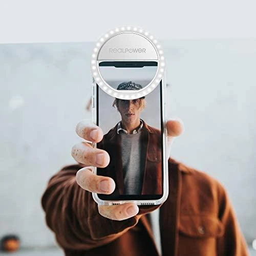 Dėklas Realpower Išmanusis telefono žiedo apšvietimas Eva Selfie Light