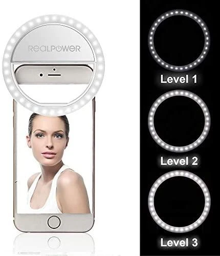 Dėklas Realpower Išmanusis telefono žiedo apšvietimas Eva Selfie Light