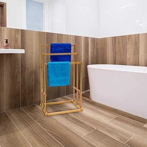 Bathroom Solutions Bambuko rankšluosčių kabykla su 3 strypais