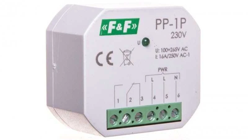F&F Elektromagnetinė relė 1P 16A P/T - PP-1P 230V