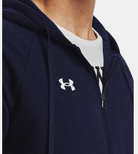 UAR Under Armour vyriški „Rival Fleece“ džemperiai su gobtuvu, mėlyni, Mėlyna 1379767 410