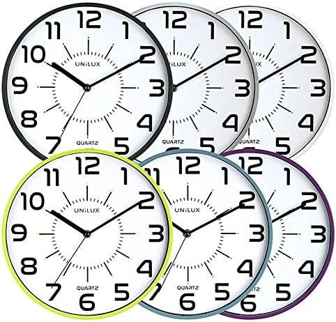Sieninis laikrodis UNILUX POP, diametras 28cm, sidabrinė sp.