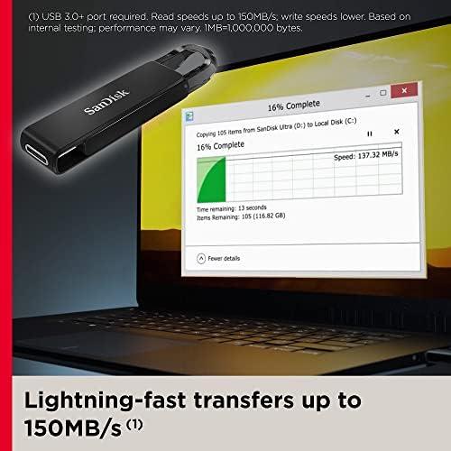 „SanDisk Ultra USB Type-C“ atmintinė, 256 GB, 150 MB/s, EAN: 619659171957