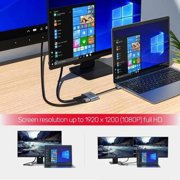 UNITEK V1304A adapteris USB-A- HDMI VGA FULL HD