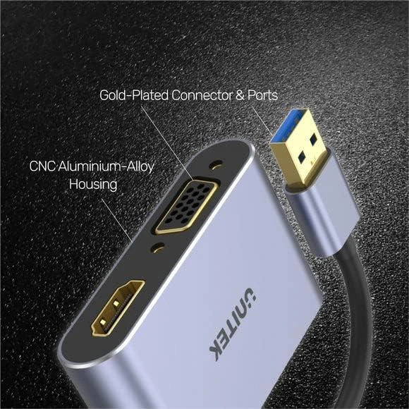 UNITEK V1304A adapteris USB-A- HDMI VGA FULL HD