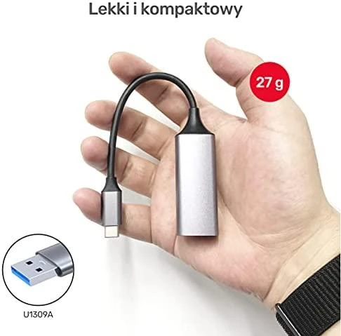 UNITEK adapteris USB-A 3.1 Gen 1 – RJ45 1000 MBps U1309A