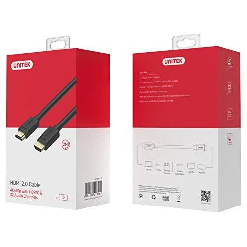 UNITEK Y-C138 Unitek Cable HDMI v.2.0 M/M 2m, auksinis, BASIC, Y-C138