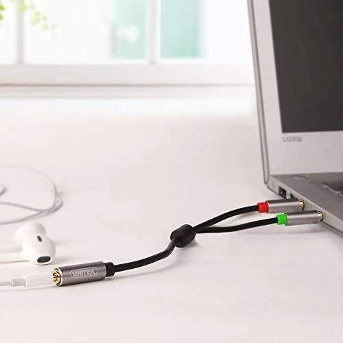 UNITEK Y-C957ABK Unitek Cable miniJack 3,5mm (F) - 2x 3,5mm (M) Y-C957ABK