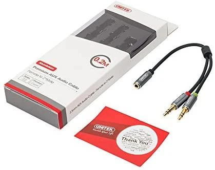 UNITEK Y-C957ABK Unitek Cable miniJack 3,5mm (F) - 2x 3,5mm (M) Y-C957ABK