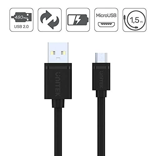 UNITEK Y-C434GBK Unitek USB laidas USB 2.0 mikro USB M/M, 1,5 m Y-C434GBK