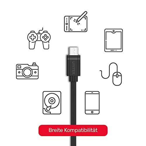 UNITEK Y-C434GBK Unitek USB laidas USB 2.0 mikro USB M/M, 1,5 m Y-C434GBK