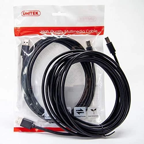 UNITEK Y-C421GBK Unitek USB 2.0 kabelis AM-BM, 5m Y-C421GBK