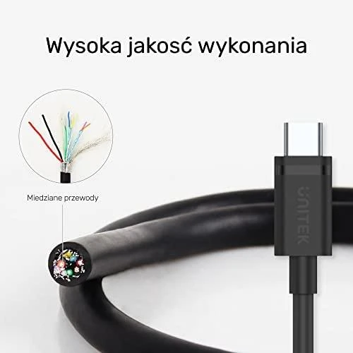 UNITEK CABLE USB-A – USB-C 3.1. 0,25 m Y-C490BK