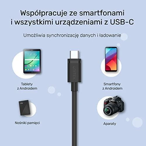 UNITEK CABLE USB-A – USB-C 3.1. 0,25 m Y-C490BK