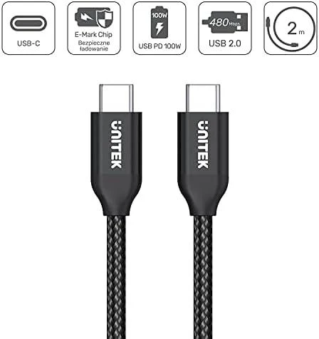 UNITEK C14059BK USB cable 2 m USB C Juodas