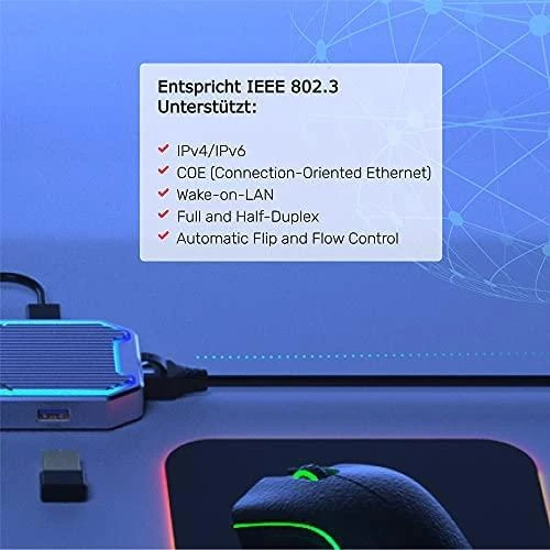 UNITEK HUB USB-C HDMI 2.0 RJ45 3.5mm PD 100W 10Gbps D1029A