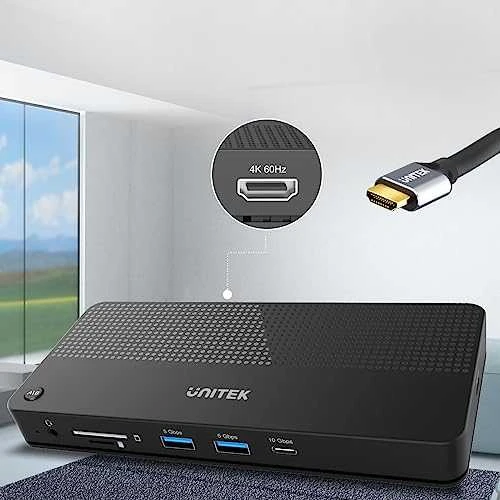 UNITEK D1077A KVM HUB USB-C KVM HDMI 2.0 PD 100W 11in1