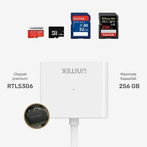 UNITEK Y-9321 Unitek USB3.0 į Micro SD / SD kortelių skaitytuvą, Y-9321