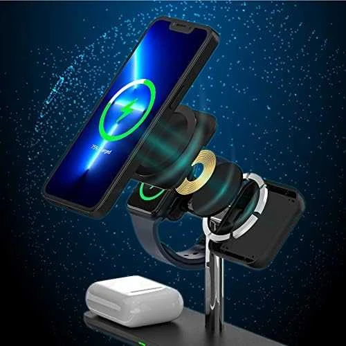 Unitek kroviklis magnetinis Qi 3in1 iPhone 15W