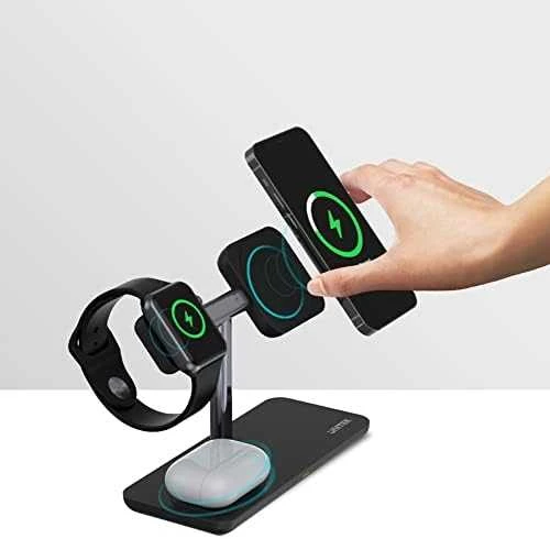 Unitek kroviklis magnetinis Qi 3in1 iPhone 15W