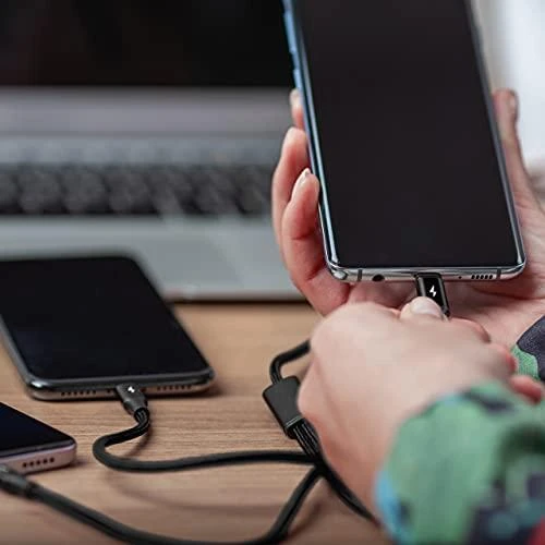 UNITEK kabelis USB 3in1 Juodas microUSB USB-C apšvietimas C14049BK