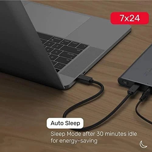 UNITEK SolidForce USB-C į PCIe / NVMe M.2 SSD 10 Gbps dviejų skyrių korpusas su neprisijungus veikiančiu klonu S1206A