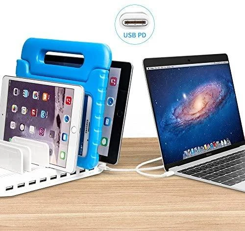 UNITEK Y-2190 įkrovimo stotelė 8x USB 2.4A 160W 2x QC3.0 USB-C Y-2190