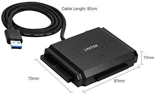 UNITEK Y-3324 Unitek konverteris USB 3.0 į IDE+SATA II su įjungimo/išjungimo jungikliu, Y-3324