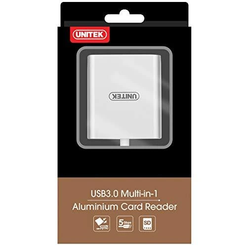 UNITEK Y-9313D Unitek USB3.0 į Multi-In-One Aliuminio kortelių skaitytuvą (su USB Type-C adapteriu)