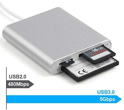 UNITEK Y-9313D Unitek USB3.0 į Multi-In-One Aliuminio kortelių skaitytuvą (su USB Type-C adapteriu)