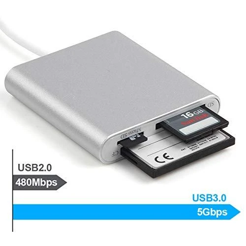 UNITEK Y-9313D Unitek USB3.0 į Multi-In-One Aliuminio kortelių skaitytuvą (su USB Type-C adapteriu)